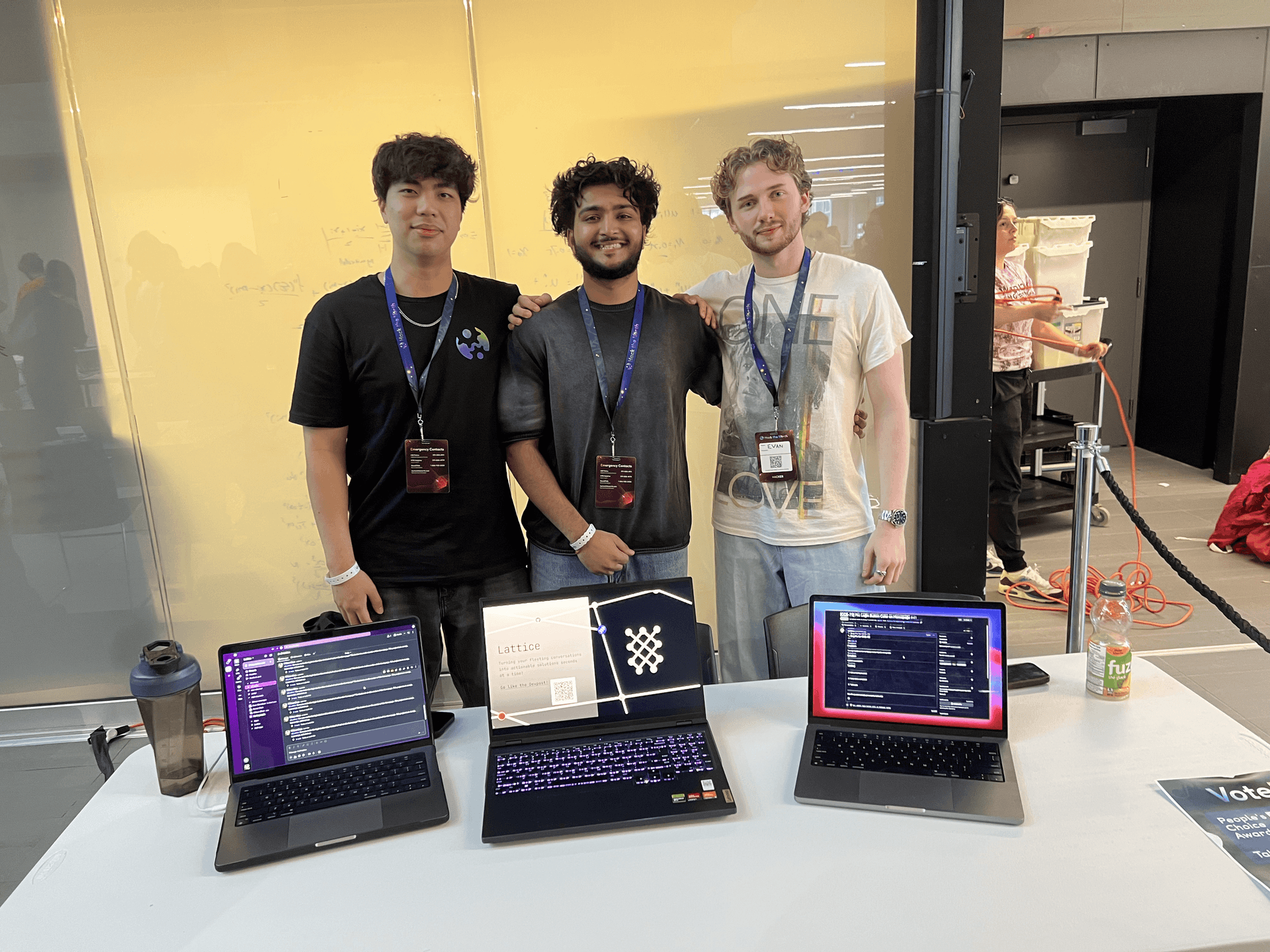 Presenting at the final round on 3 hours of sleep (we were hoping we didn't make it)