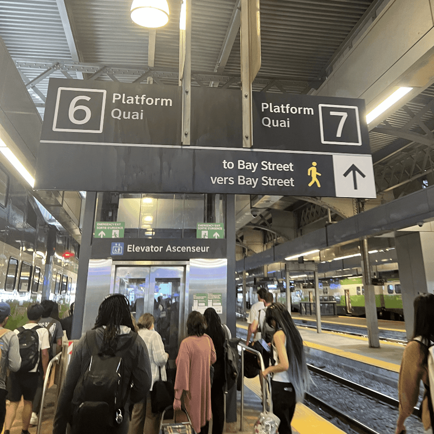 Six seven at Union Station after coming back to Toronto - I was so braindead I found this hilarious